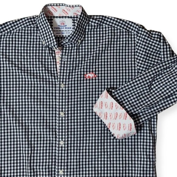 Arkansas Razorbacks Thomas Dean Collegiate Button Down Flip Cuff Sz- Large Tall - Picture 5 of 6
